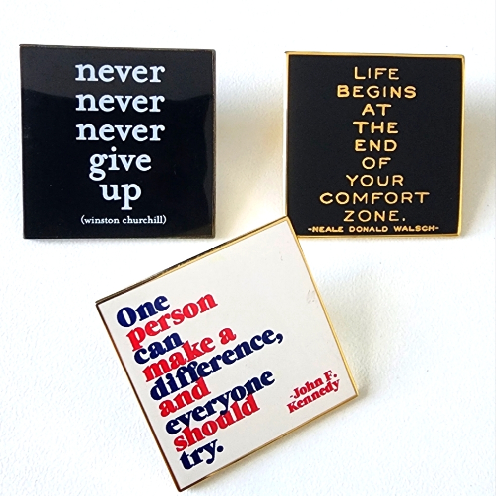 Motivational Quote Pin Set